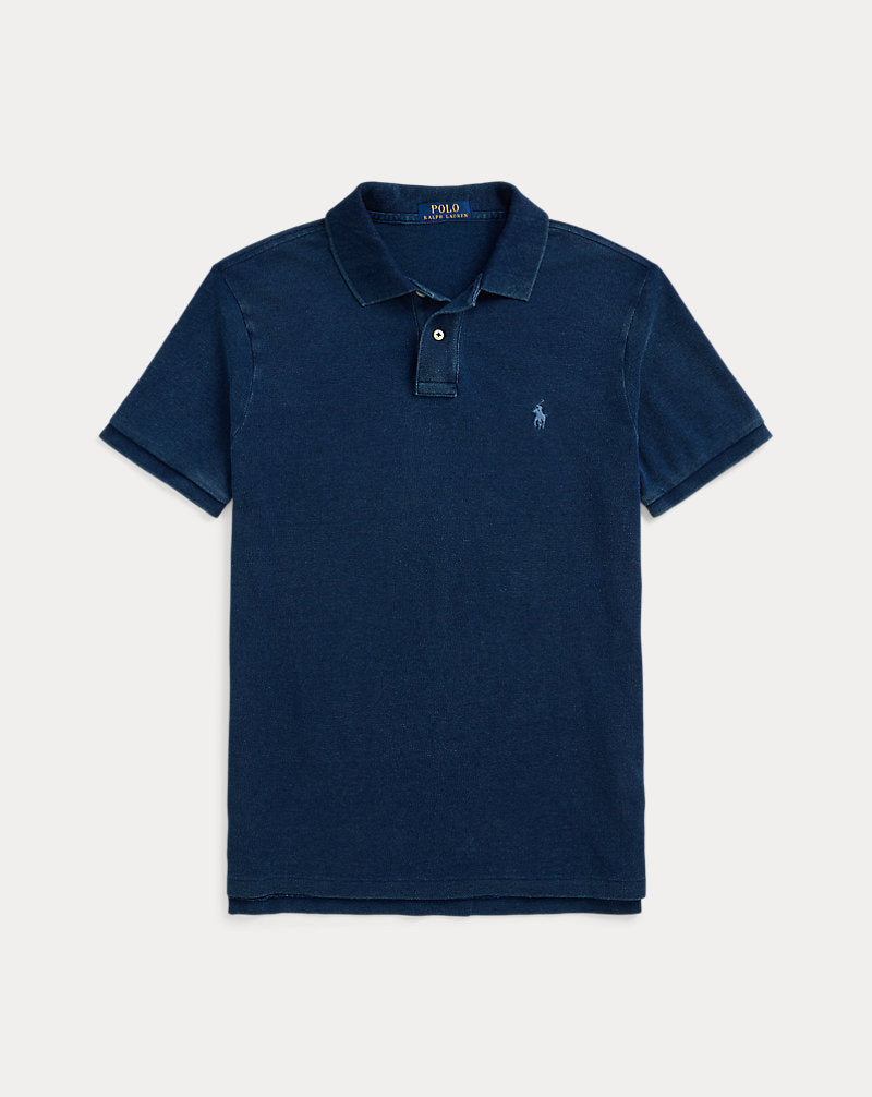 Custom Slim Fit Indigo Mesh Polo Shirt Dark Indigo/c7503
