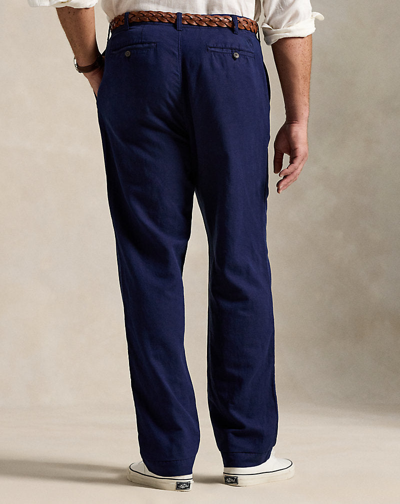 Classic Fit Linen-Cotton Trouser Newport Navy