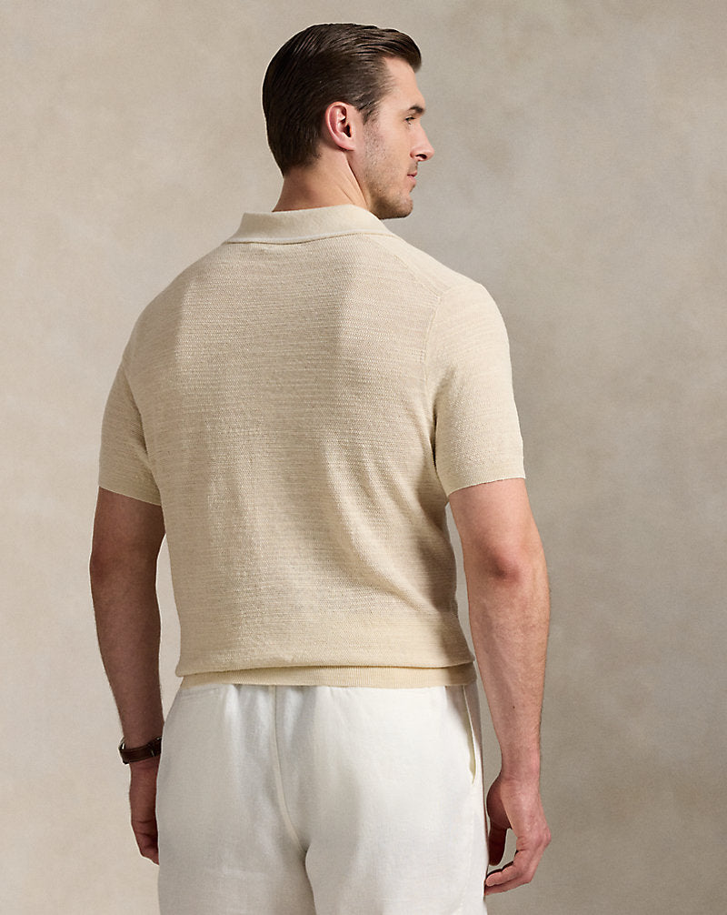 Textured Cotton-Linen Jumper Full Cream