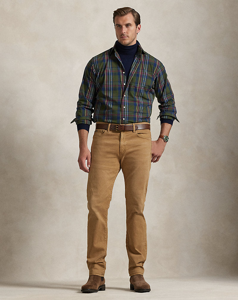 Plaid Performance Shirt Olive Navy Multi