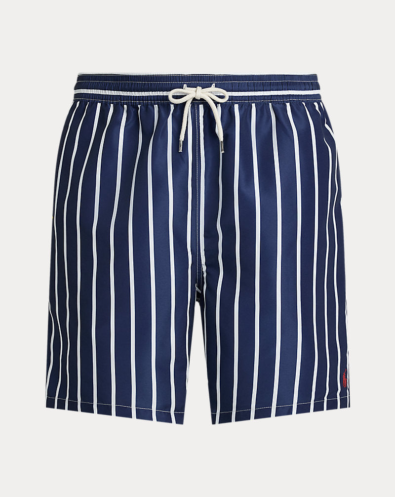 Traveller Classic Fit Swimming Trunks Navy Vertical Wide Stripe