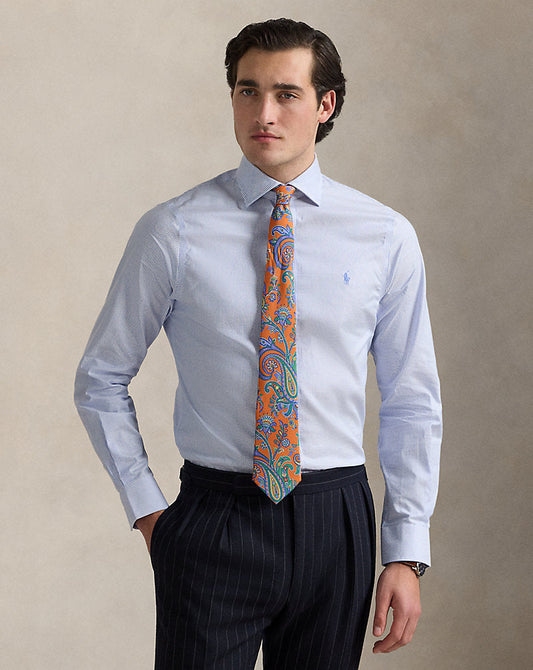 Regent Slim Fit Striped Textured Shirt Light Blue/White