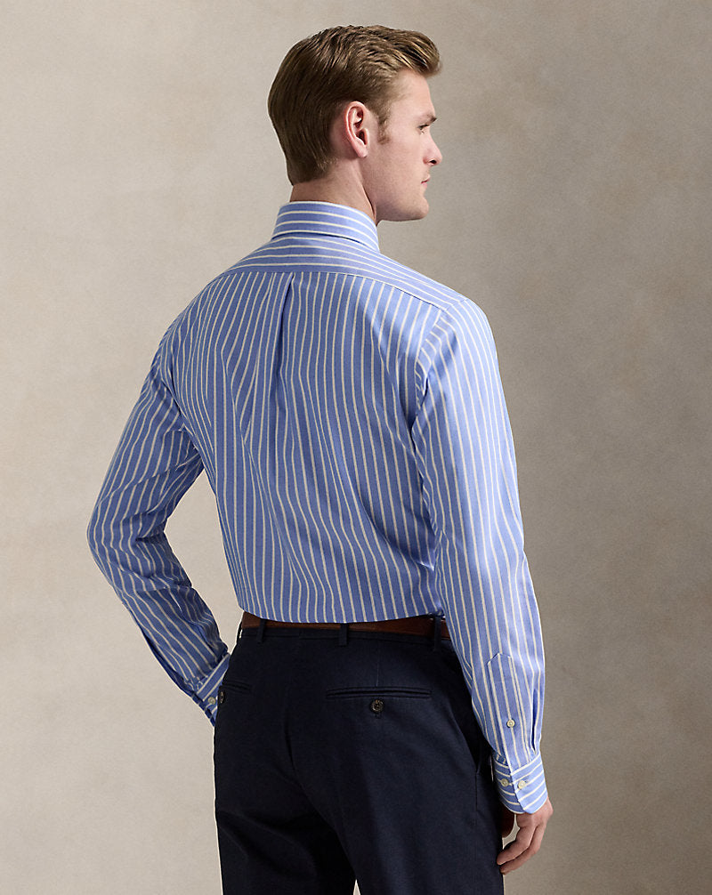 Custom Fit Striped Pinpoint Oxford Shirt Blue/White