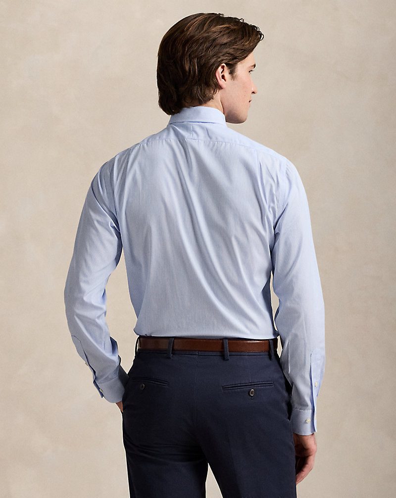 Slim Fit Striped Poplin Shirt Canvas Blue White