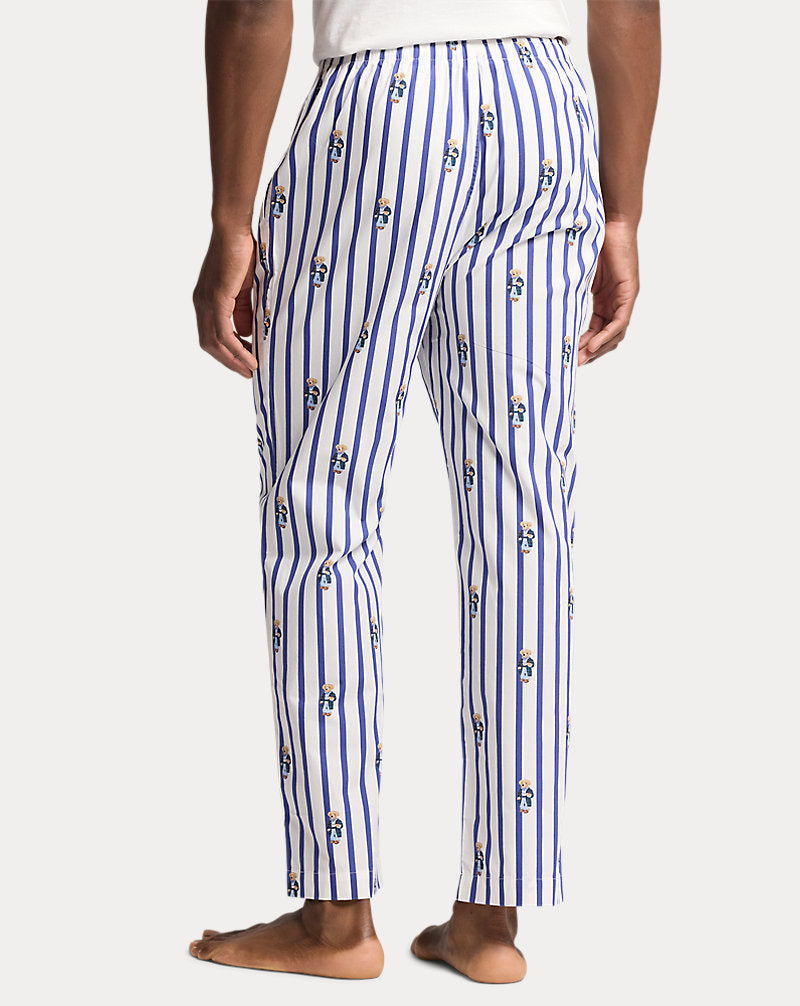Polo Bear Striped Cotton Pyjama Trouser All Over Bear Stripe