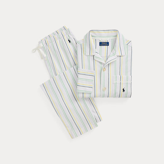 Cotton Mesh Pyjama Set Multi Stripe