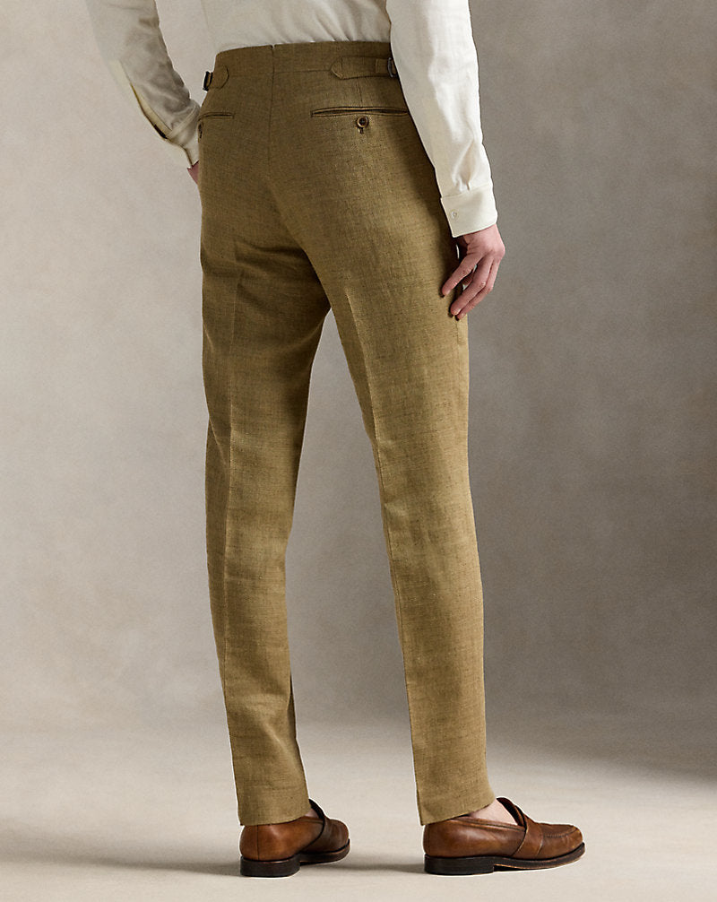Linen-Silk Suit Trouser Tan/Brown