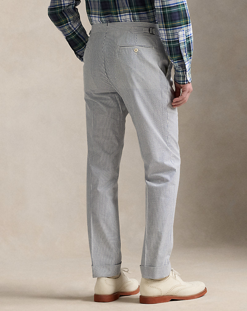 Seersucker Suit Trouser Vintage Blue/Cream