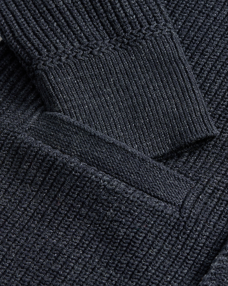 Cotton Shawl-Collar Cardigan Dark Navy Heather
