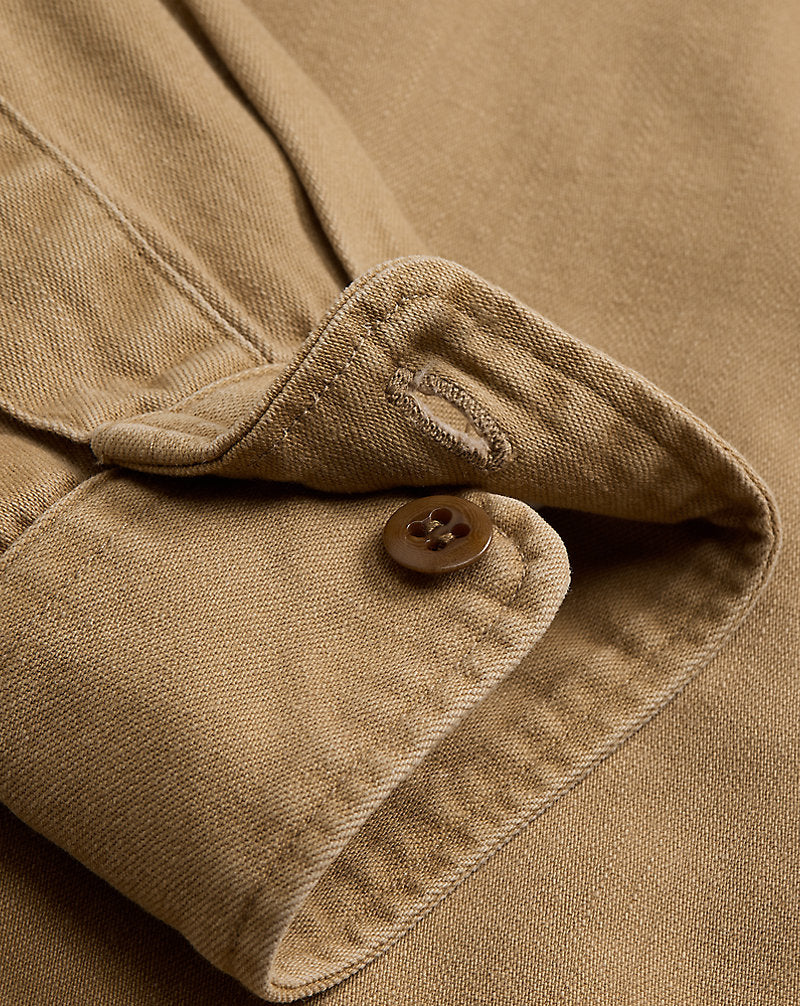 Twill Officer's Workshirt Faded Tan