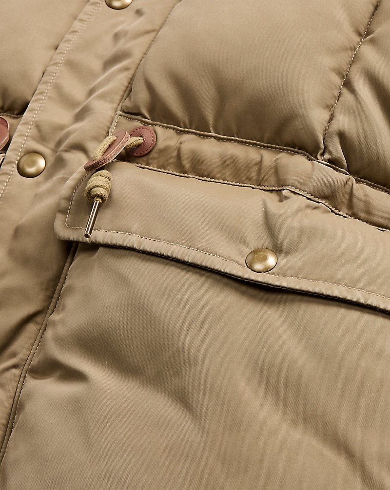 Quilted Hooded Jacket Vintage Khaki