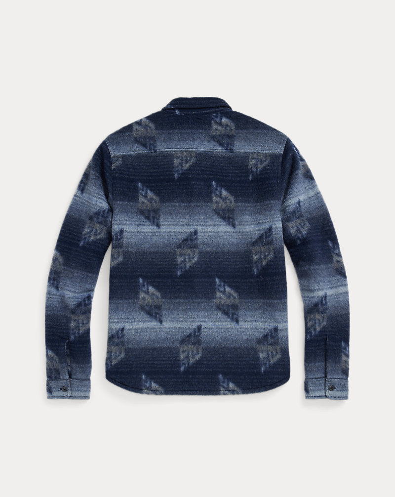 Double-Knit Jacquard Overshirt Navy/Multi