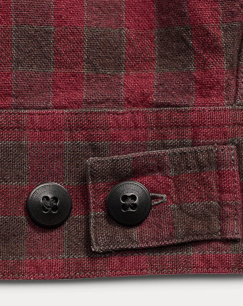 Checked Woven Shirt Jacket Red/Black