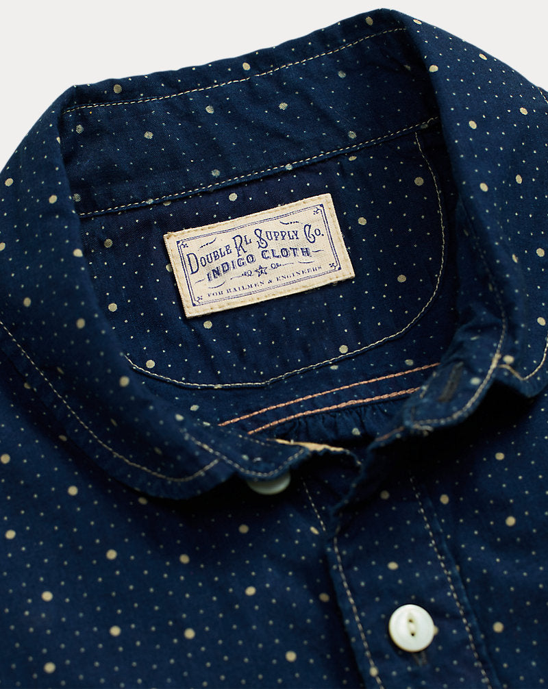 Dot-Print Indigo Workshirt Indigo