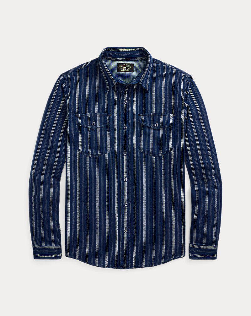 Indigo Striped Double-Faced Workshirt Indigo Stripe/Check