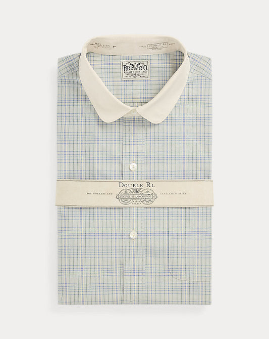 Slim Fit Checked Dobby Shirt Blue/White