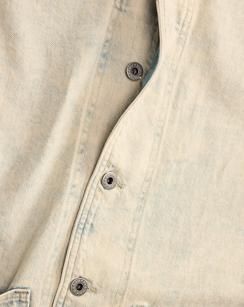 Washed Indigo Selvedge Denim Overshirt Faded Indigo