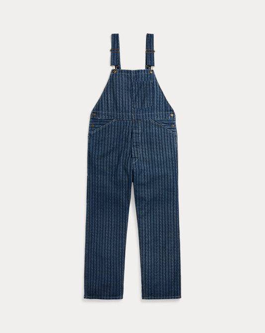 Indigo Striped Twill Overall