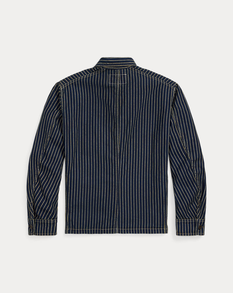 Indigo Dot-Stripe Twill Engineer Coat Indigo Rinse