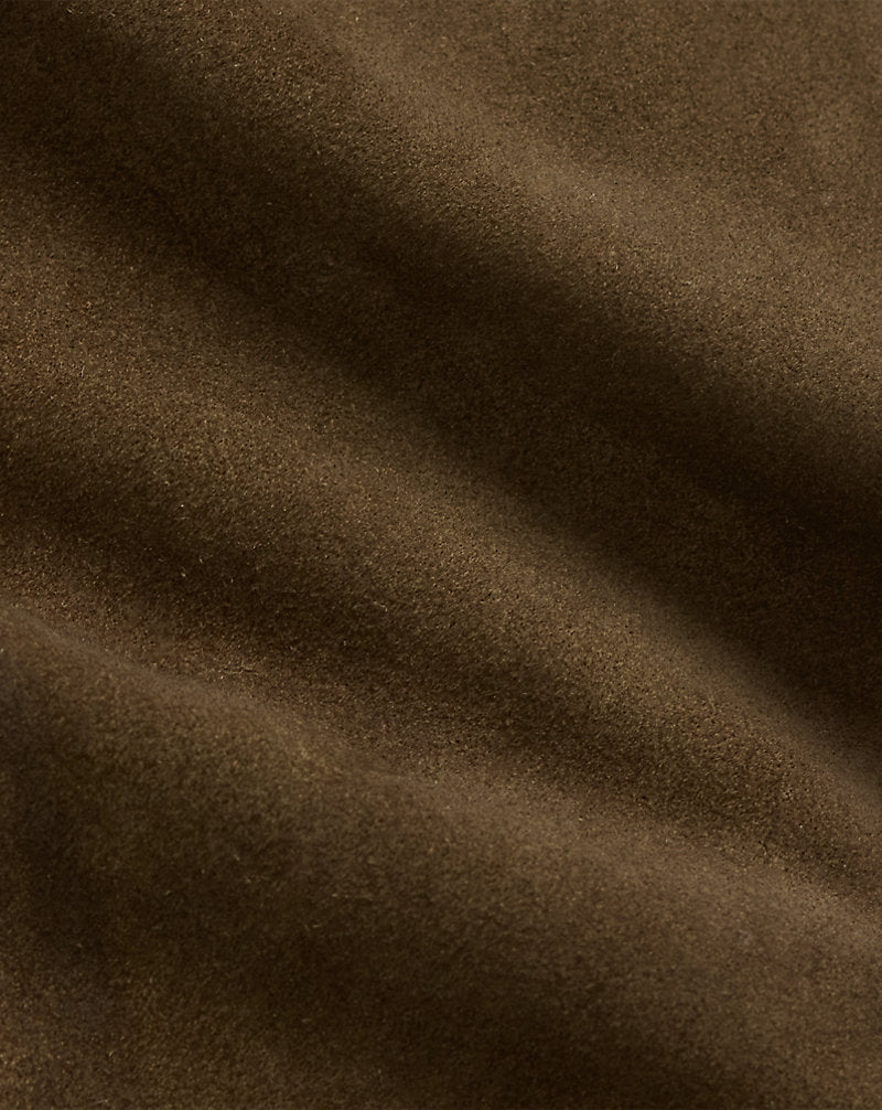 Shearling-Panelled Roughout Suede Jacket Vintage Brown