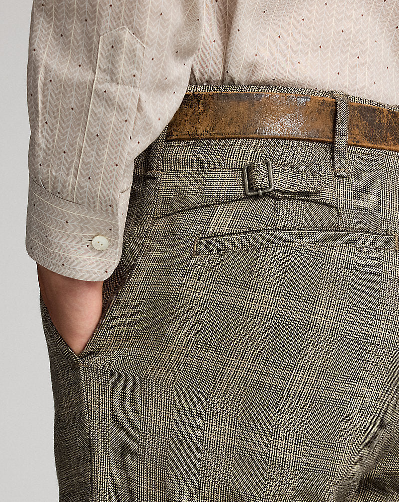 Checked Wool Twill Officer's Trouser Grey Multi
