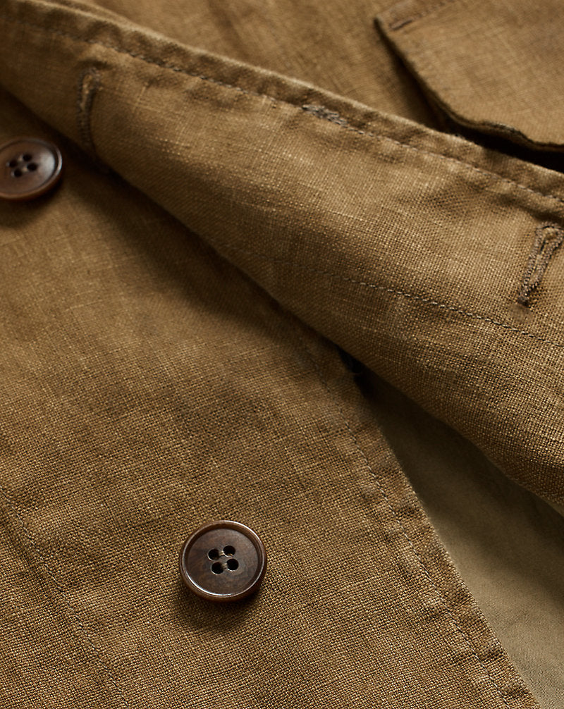Bonded Linen Walking Coat Vintage Brown