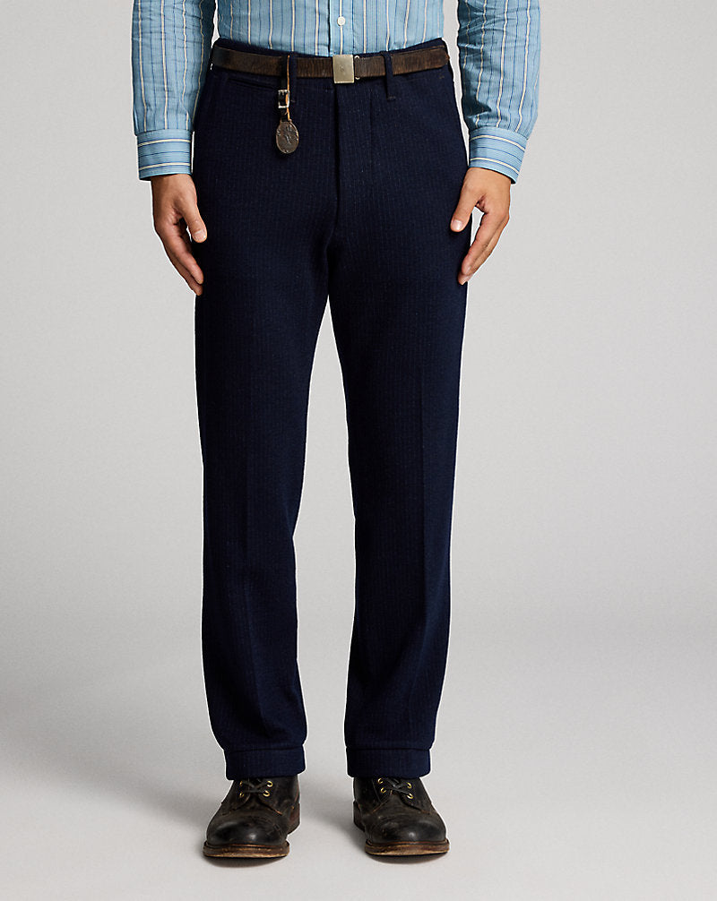 Jacquard-Knit Officer's Trouser Navy Multi