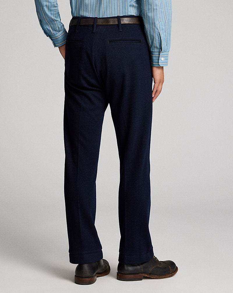 Jacquard-Knit Officer's Trouser Navy Multi