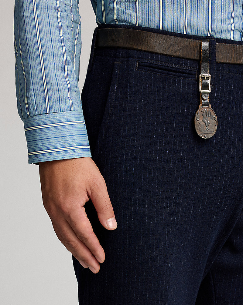 Jacquard-Knit Officer's Trouser Navy Multi