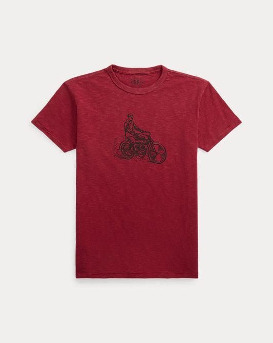 Slub Jersey Graphic T-Shirt Burgundy