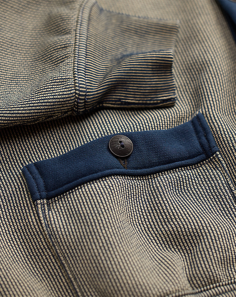 Striped Jacquard-Knit Cardigan Navy Multi