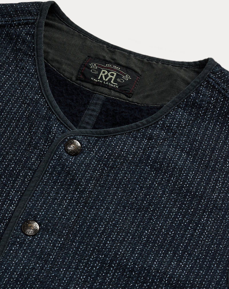 Print Indigo Fleece Waistcoat Navy Multi