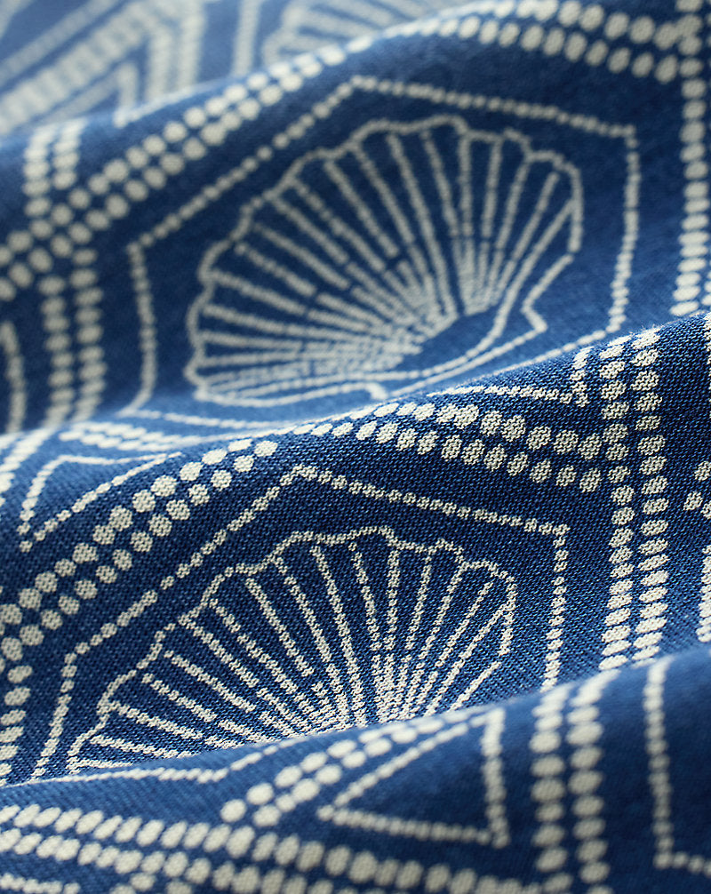 Indigo Shell-Print Jersey Short Indigo/Multi