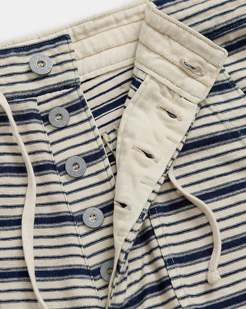 Indigo Striped Jersey Short Cream Multi