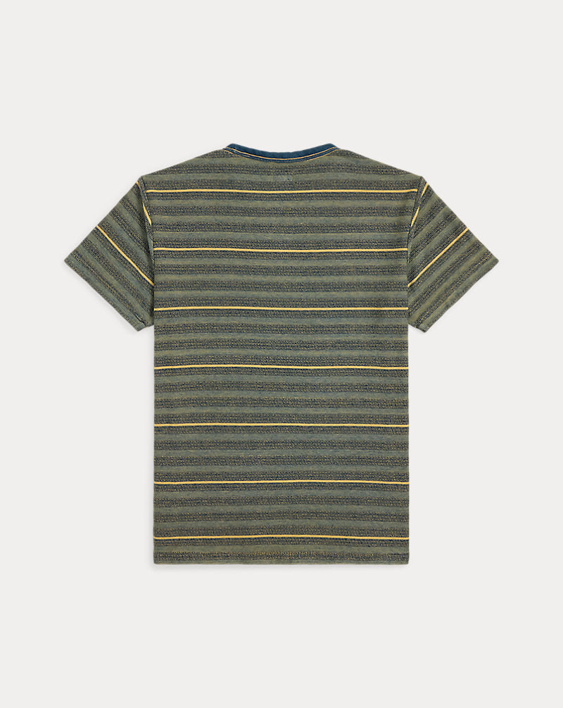 Indigo Striped Jacquard T-Shirt Cream/Multi