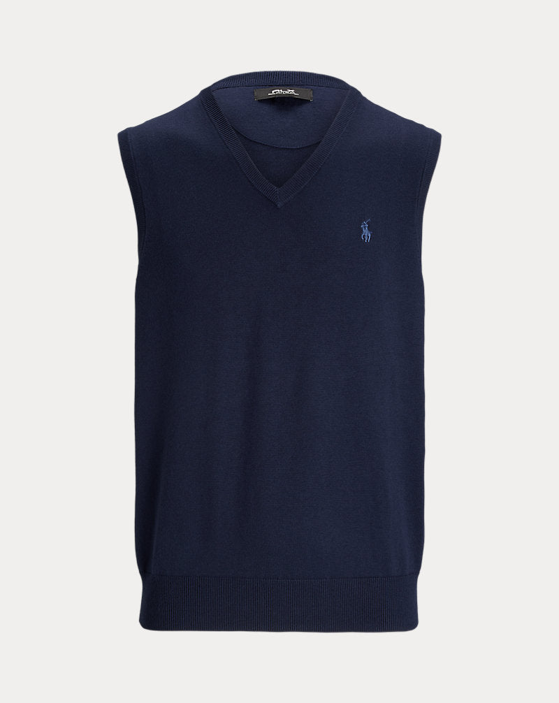 Performance Cotton-Blend Sleeveless Jumper Refined Navy