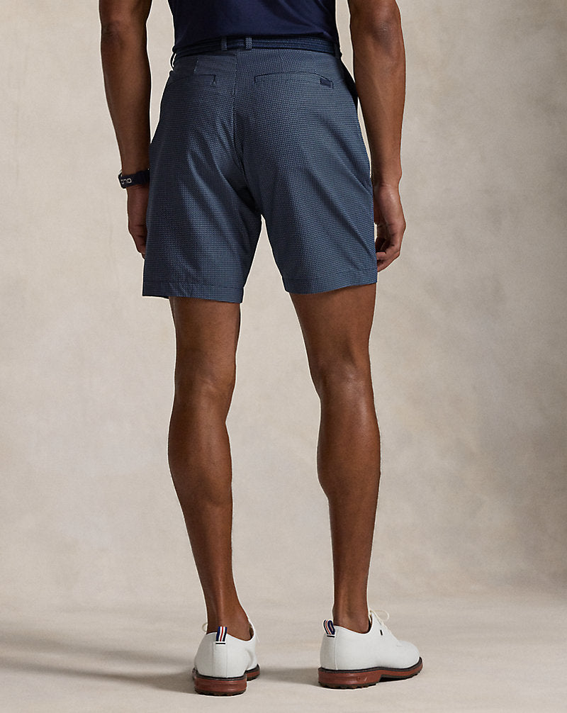 23 cm Tailored Fit Stretch Twill Short Micro Cube Navy