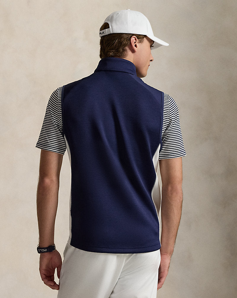 Stretch Double-Knit Full-Zip Gilet Refined Navy/White