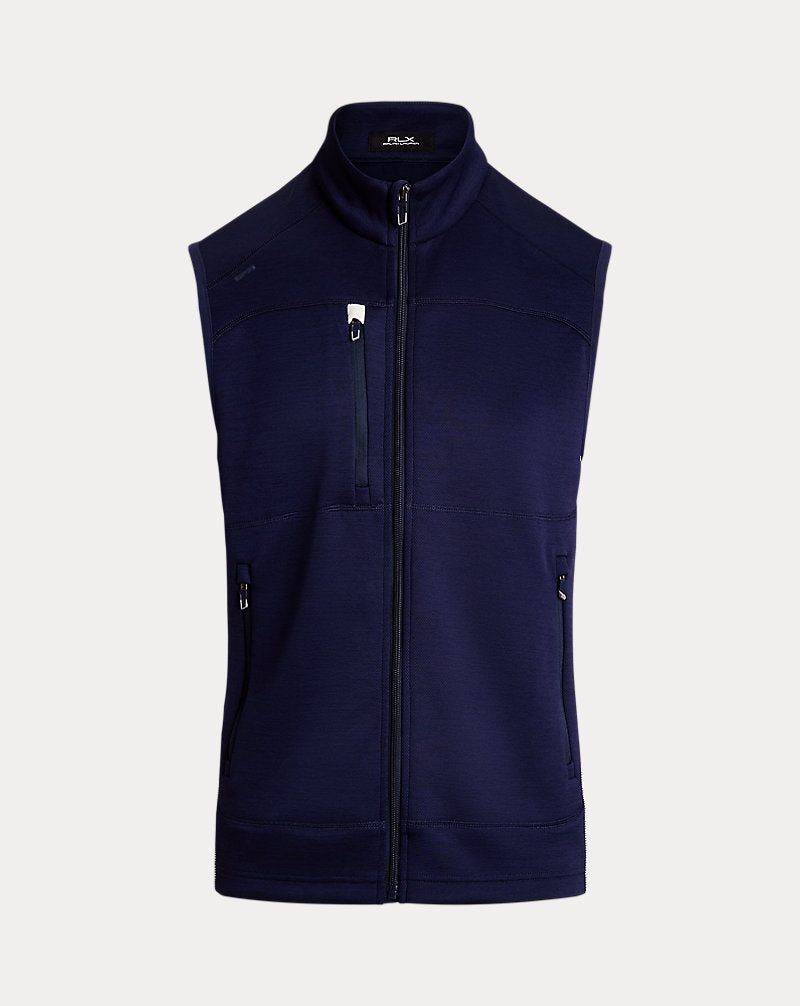 Stretch Double-Knit Full-Zip Gilet Refined Navy/White