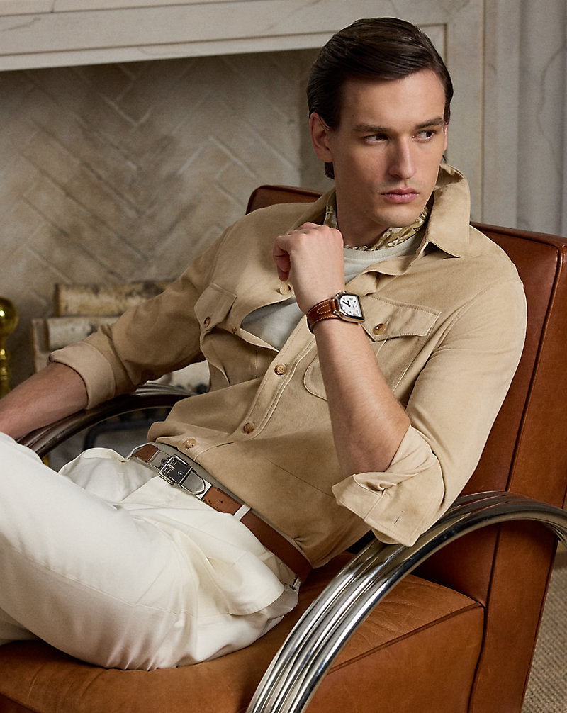 Suede Overshirt Oyster Tan