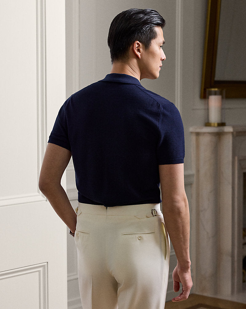 Textured Silk-Cotton Jumper Classic Chairman Navy