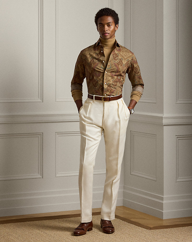 Paisley-Print Linen-Cotton Shirt Multi