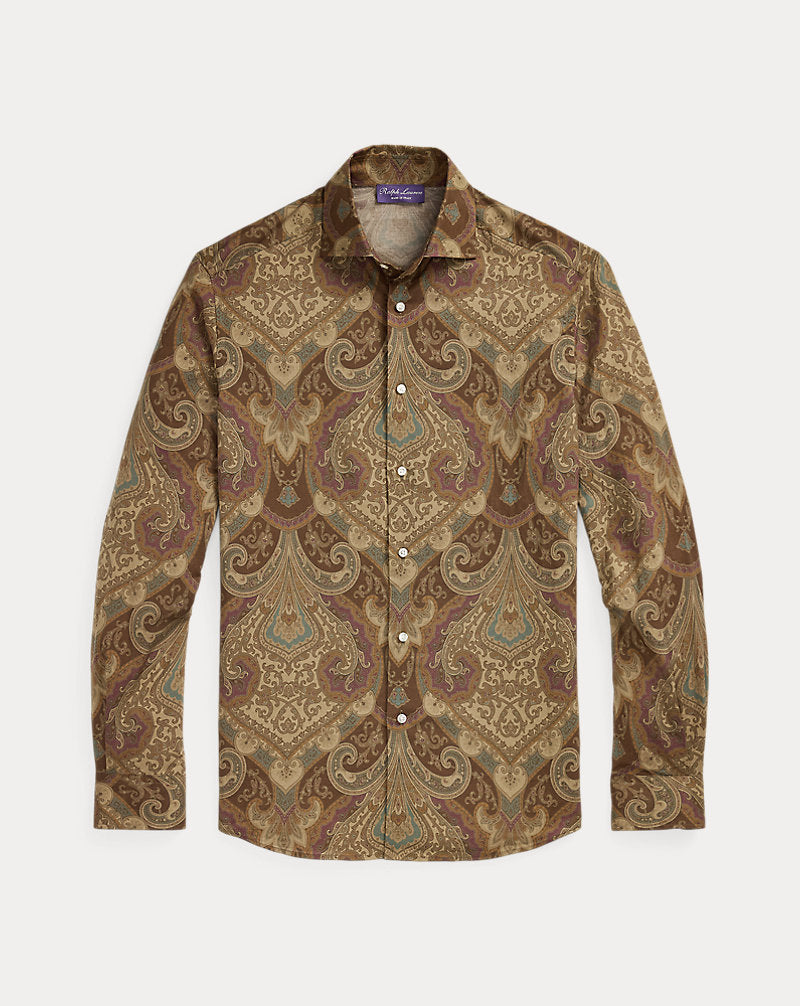 Paisley-Print Linen-Cotton Shirt Multi