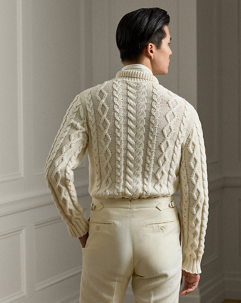 Cable-Knit Cotton-Blend Jumper Classic Cream