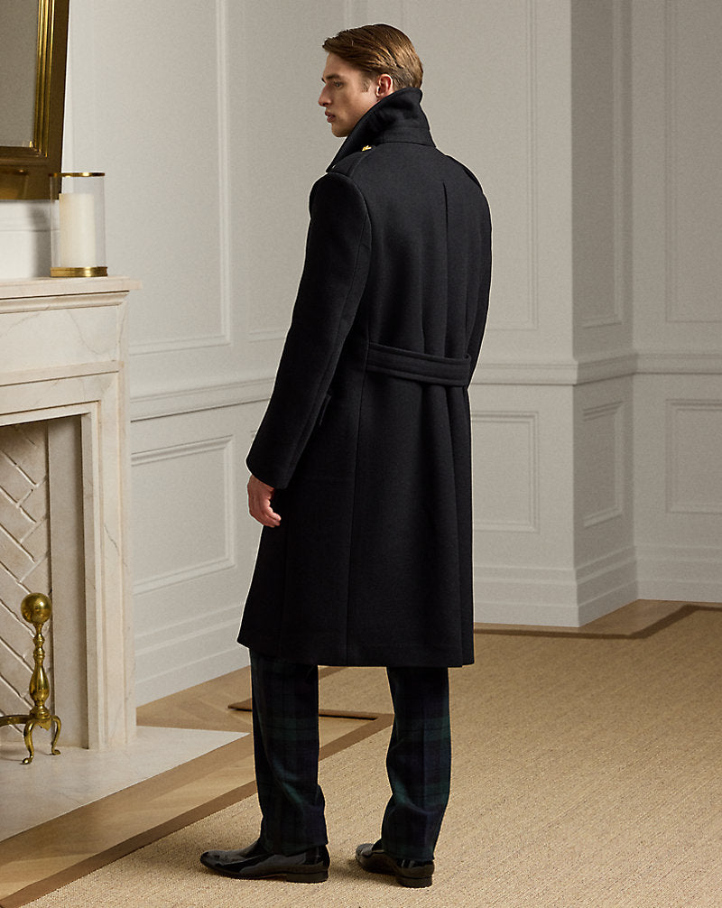 Hand-Tailored Wool-Cashmere Topcoat Black